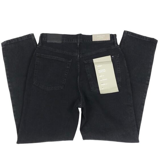 EVERLANE Straight Jeans Women Sz 28 Black Organic High Rise Normcore Casual NWT - Picture 9 of 15